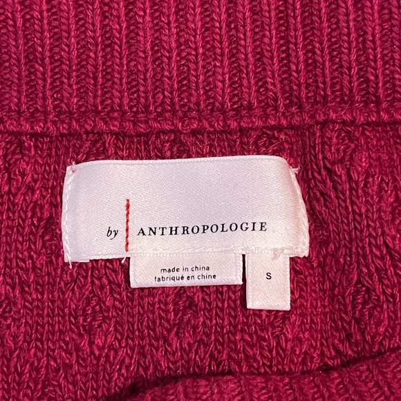 ANTHROPOLOGIE Knit Skirt, beautiful burgundy and silver, size small - Picture 3 of 4
